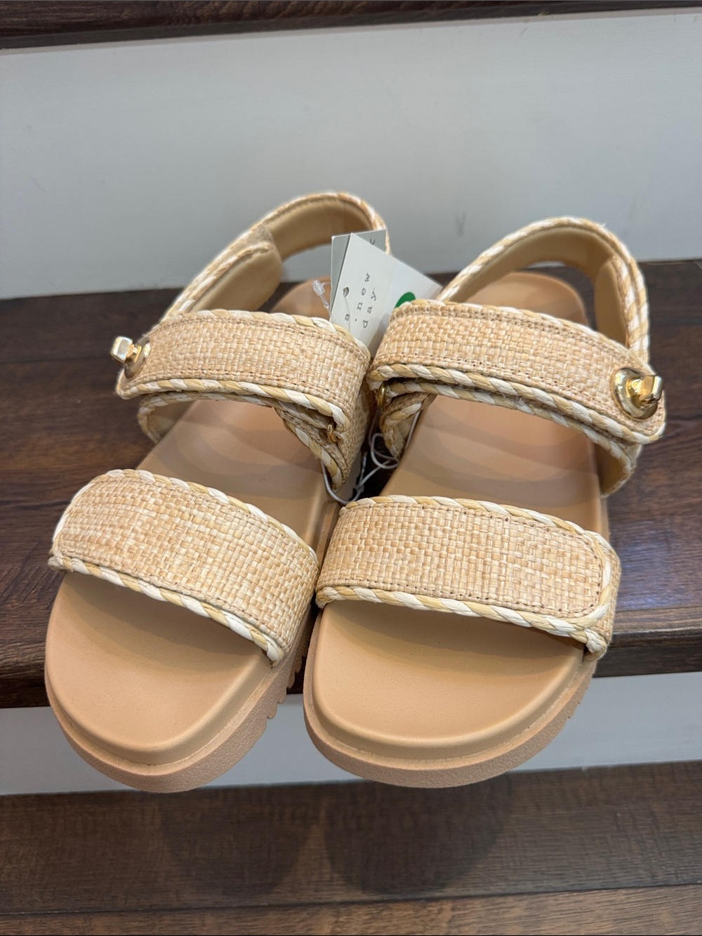 a new day Woven Beige Strap Sandals